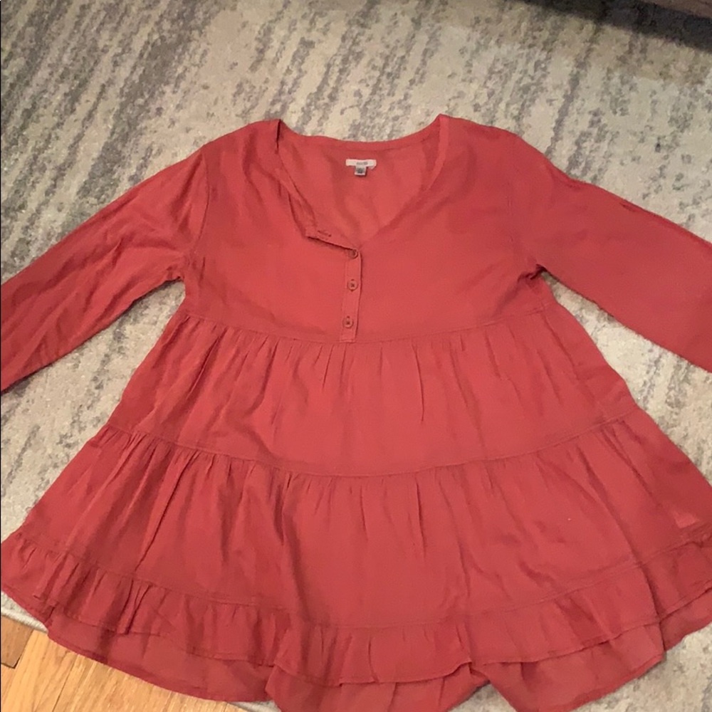 URBAN OUTFITTERS Rust Long Sleeve Tunic Top